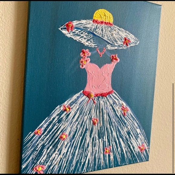 Abstract girl in hat painting - Picture 3 of 3